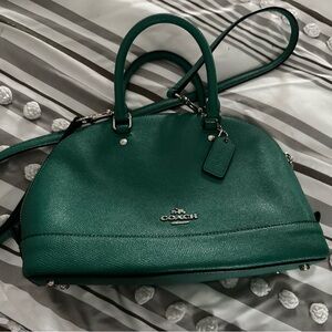 Coach Kelly Green Leather Satchel crossbody